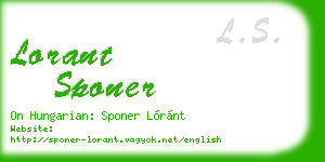 lorant sponer business card
