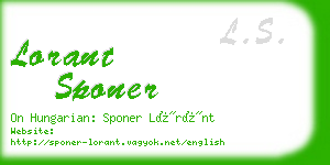 lorant sponer business card
